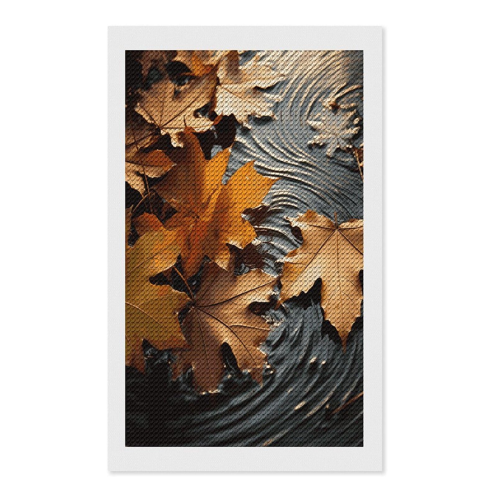 FekiLoot Fall Leaves Diamond Art Kits for Adults Diamond Painting Kits for Beginners DIY Diamond Art Kits Round Full Drill Diamond Dot Gem Painting for Home Wall Decor Gift 12"x20"