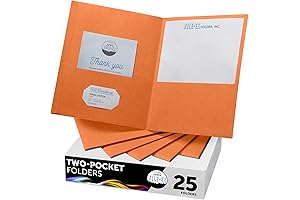 FILE-EZ 2-Pocket Folders in Vibrant Orange with Roomy Pockets