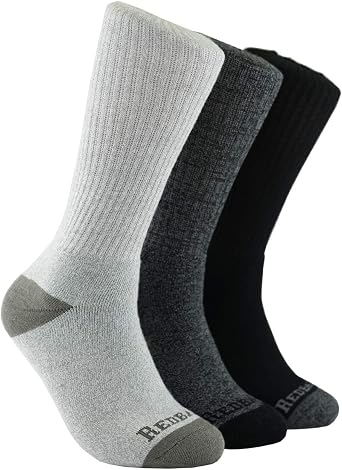 unisex 6 Pack Redback Boots Everyday Bamboo Crew Sock BLACK