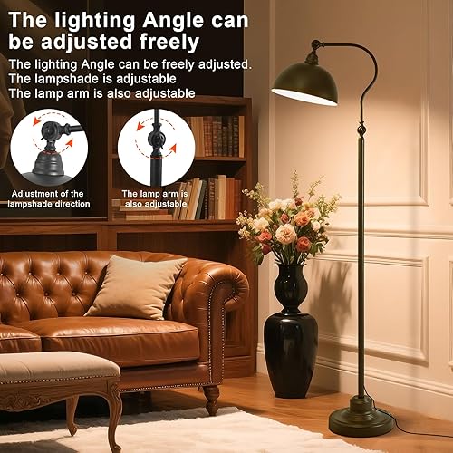 Miniatura 3 de Lámpara de pie de lectura brillante con control remoto y atenuación Bluetooth, estilo rústico vintage, sala de estar, dormitorio, mesita de noche,