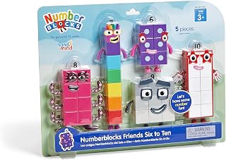 hand2mind Numberblocks Friends Six to Ten Figures - Official Licensed Math Toys, Posable Counting Figurines for Kids Ages 3-7