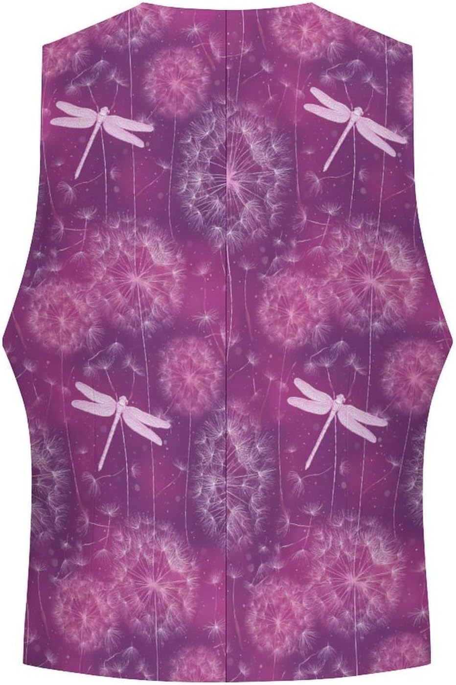 Dragonfly Bugs Dandelion Men's Suit Vest Formal Vests Casual Dress Fit Waistcoat Casual Tuxedo for Business