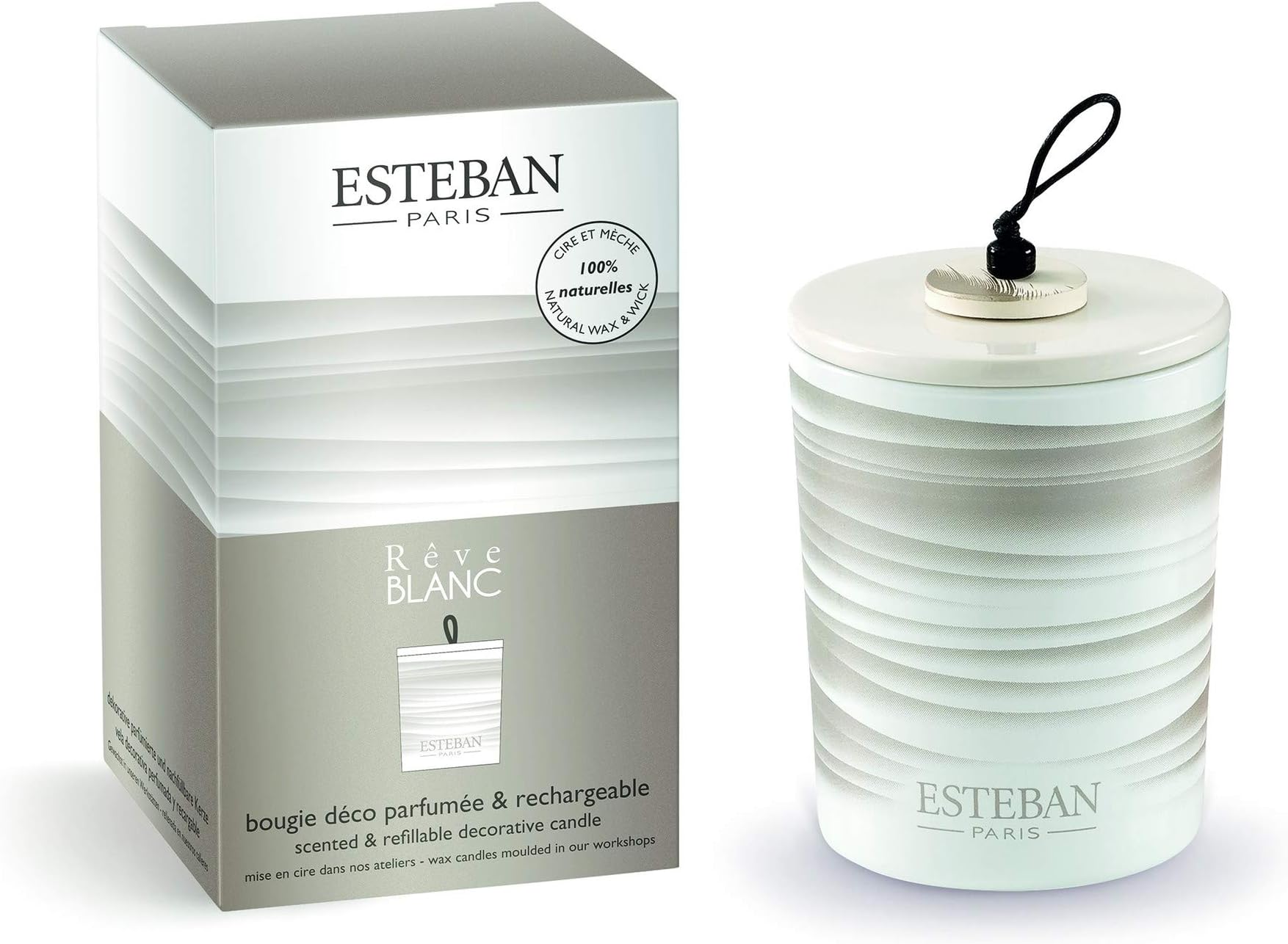 Esteban Reve Blanc Decorative Scented Candle Refillable 170 gm