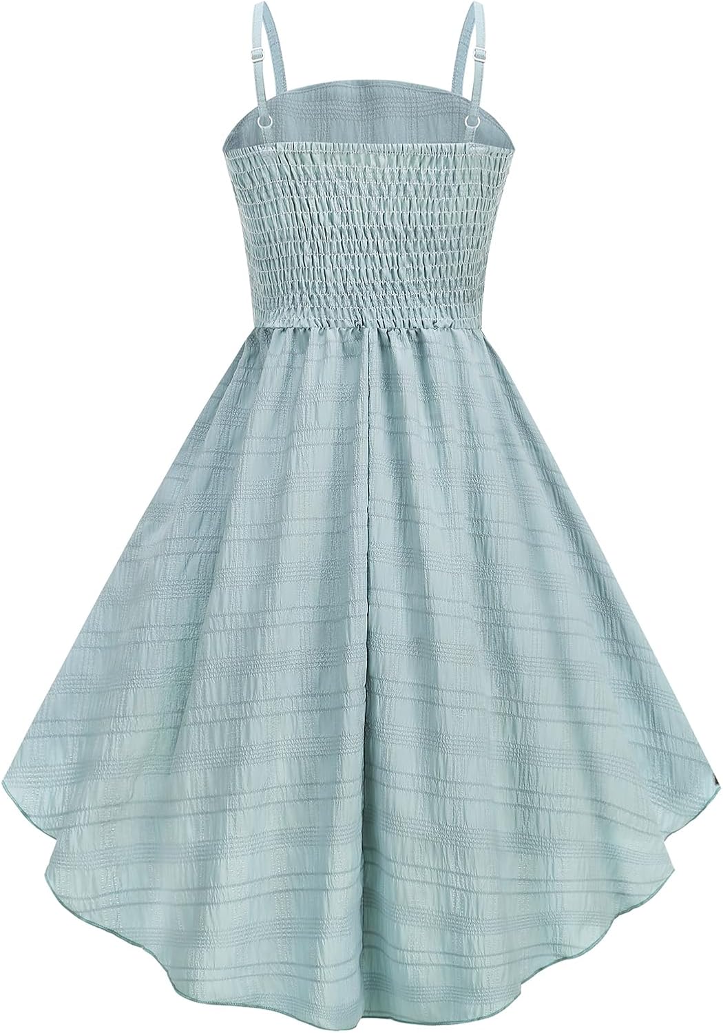 Girls Dresses Smocked Ruched Flowy Cami Dress High Low Layered Semi Formal Summer Dress 6-12Y - Image 4