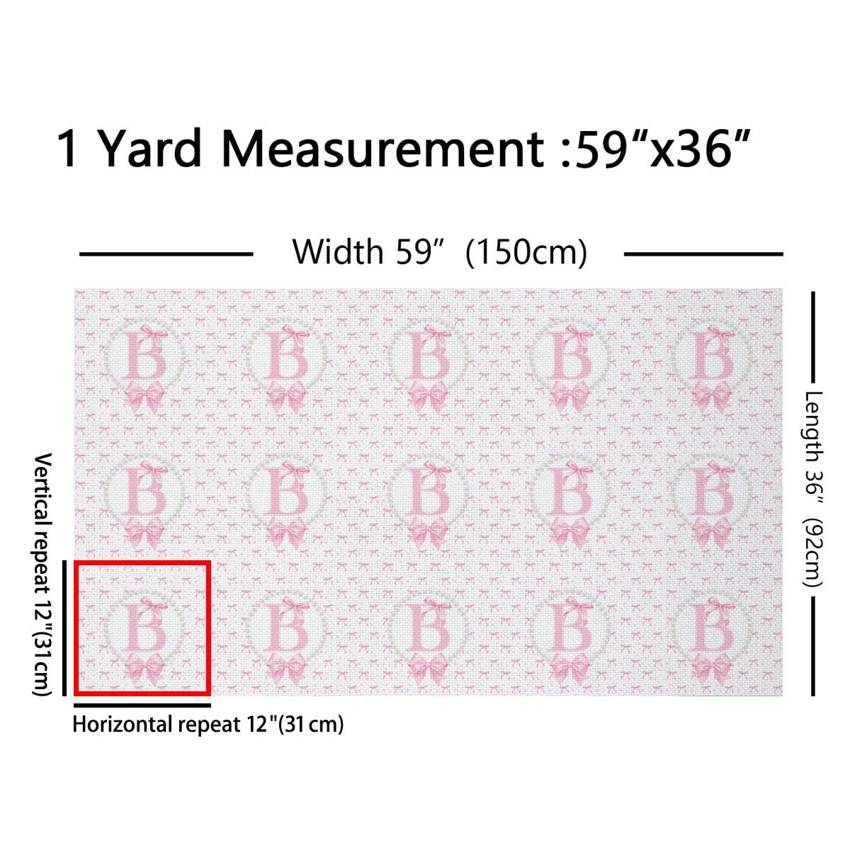 Süß Rosa Schleifen Stoff 276x150cm Anfangs Letter B Stoffe zum nähen Pearl Schleifen Tie Stoff Meterware Prinzessin Schleifenknot Dekostoff Wasserdicht Polyesterstoff Quilten Reparatur
