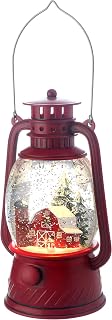 Regency International 8-Inch Country Barn Lantern Style Glitter Water Globe with Timer