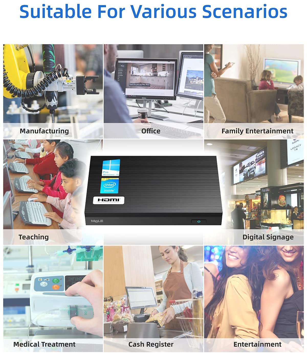 Buy MeLE Quieter2Q Fanless Mini PC Windows 11 pro Celeron J4125 8GB ...