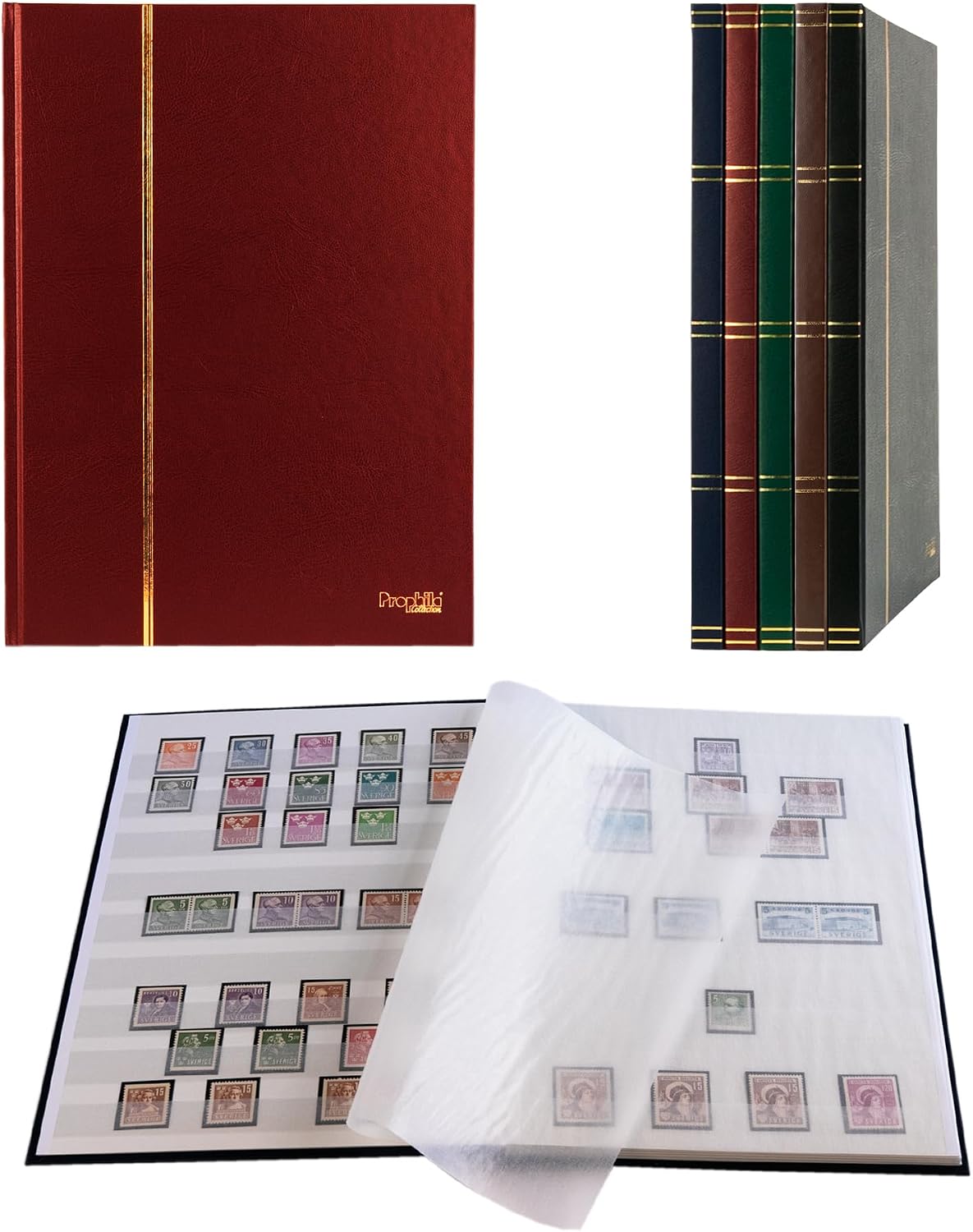Prophila Collection 16 White Pages A4 Stamp Insert Book Red