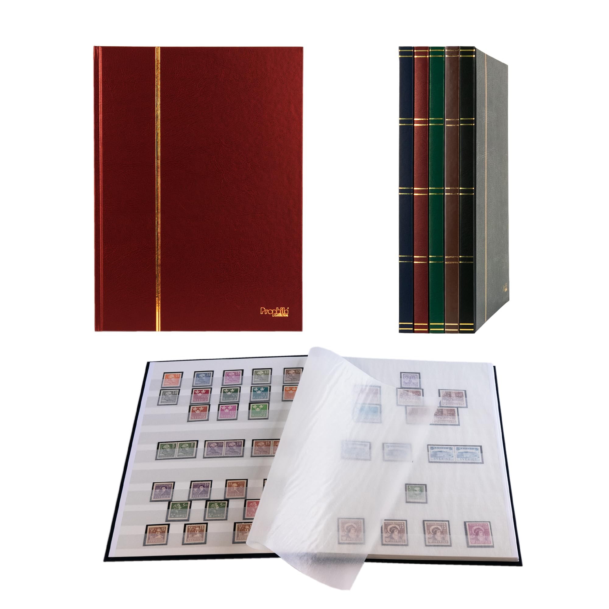 Prophila stamp album (new) 16 white sides, red cover