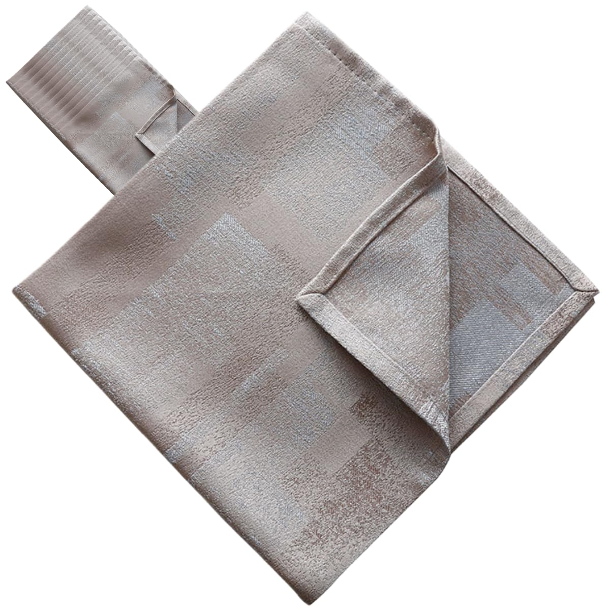 Serviette De Table en Tissu De Qualité Lot de 12 Serviettes De Table Personnalisées en Jacquard Polyester Coton 45 X 45 Cm Couleur Kaki pour La Décoration Banquet D'Hôtel Ou De Mariage