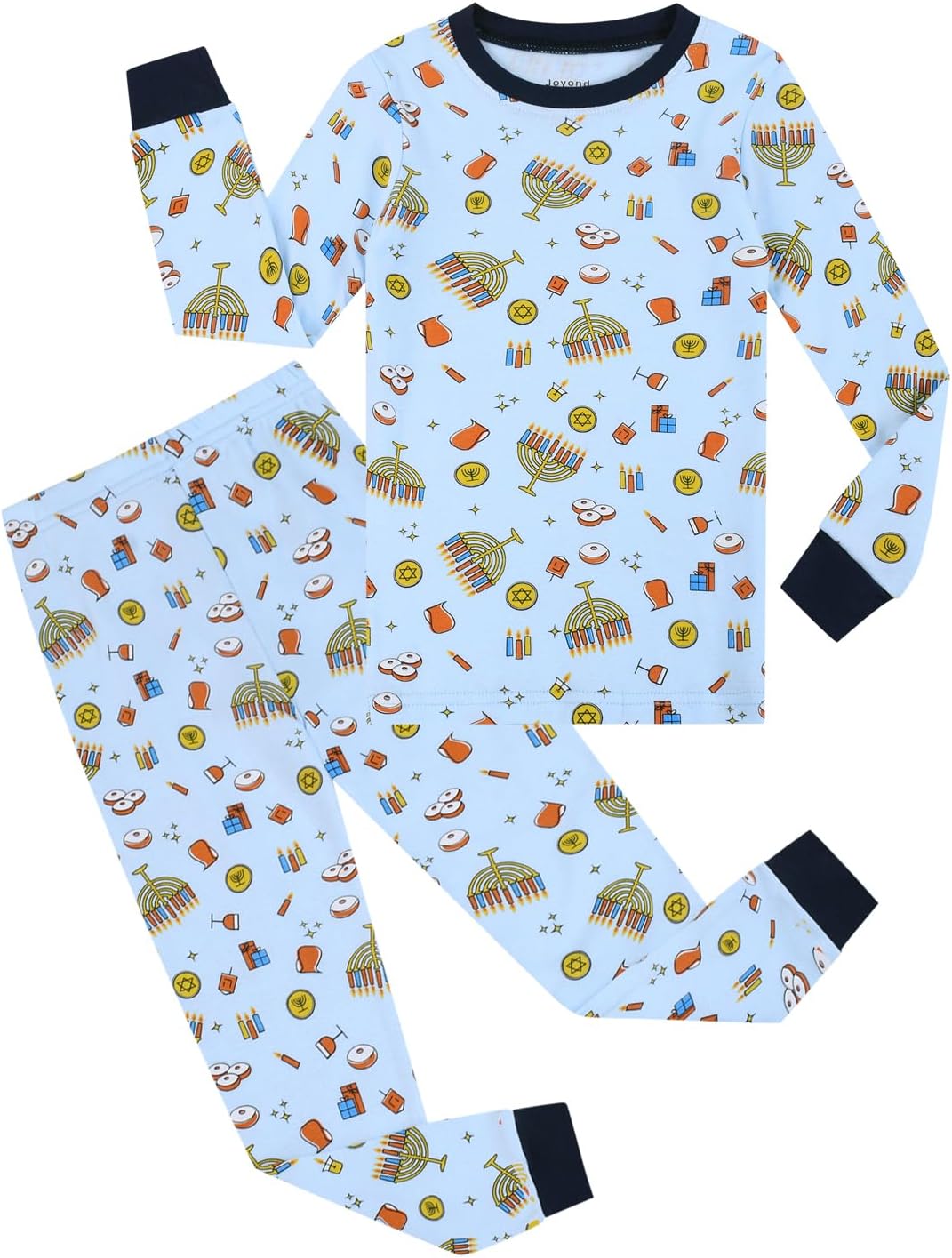 Joyond Kids Christmas Pajamas Boys Girls Hanukkah Thanksgiving Pjs Set Holiday Sleepwear 100% Cotton Size 18M-12Years