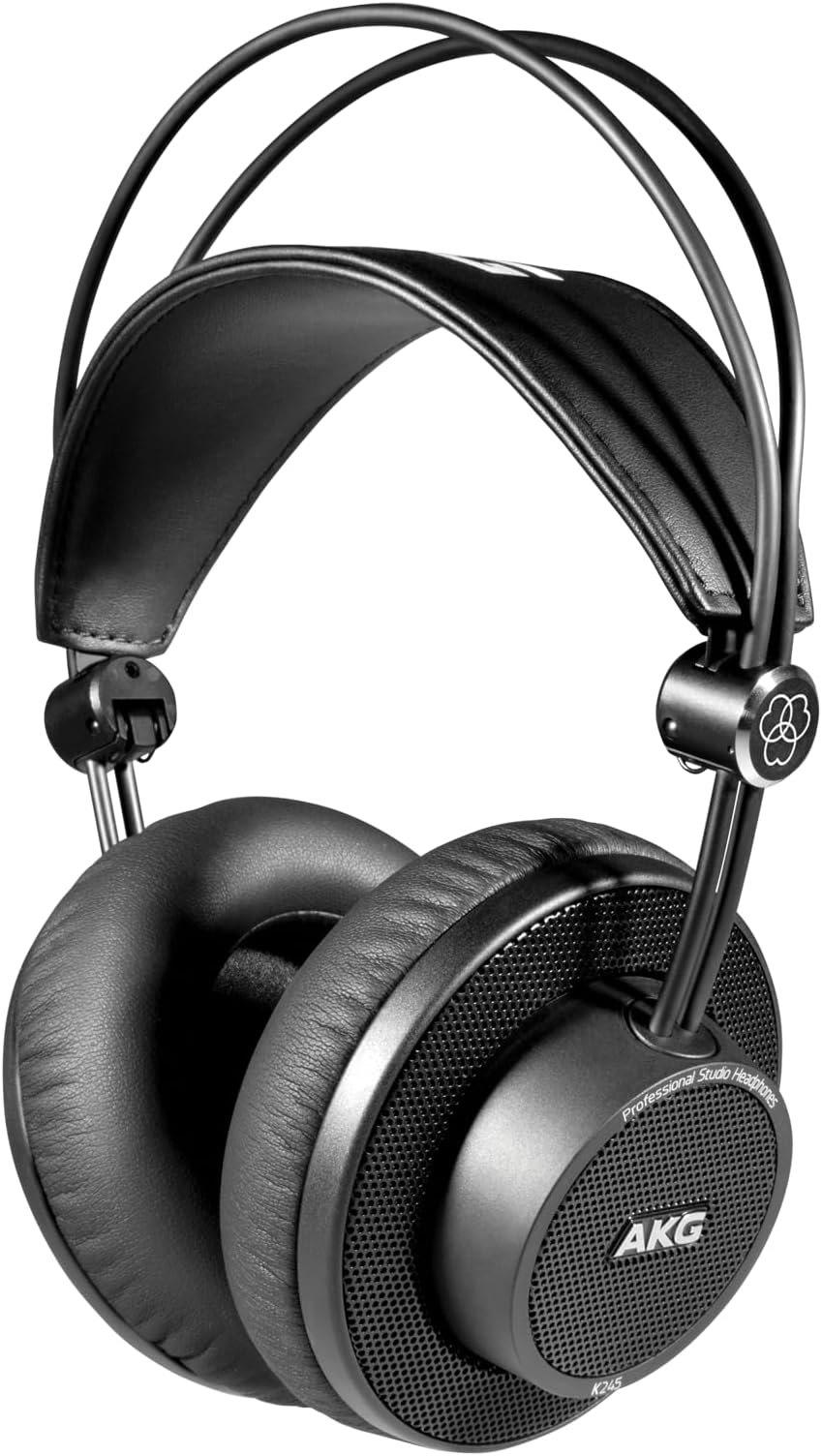 K245 Over Ear Open Back Lightweight Folding Studio Headphones,Wired,Black