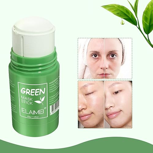Miniatura 7 de Máscara facial de té verde, mascarilla limpiadora de té verde para cara, máscara exfoliante, elimina puntos negros y control de aceite de limpieza