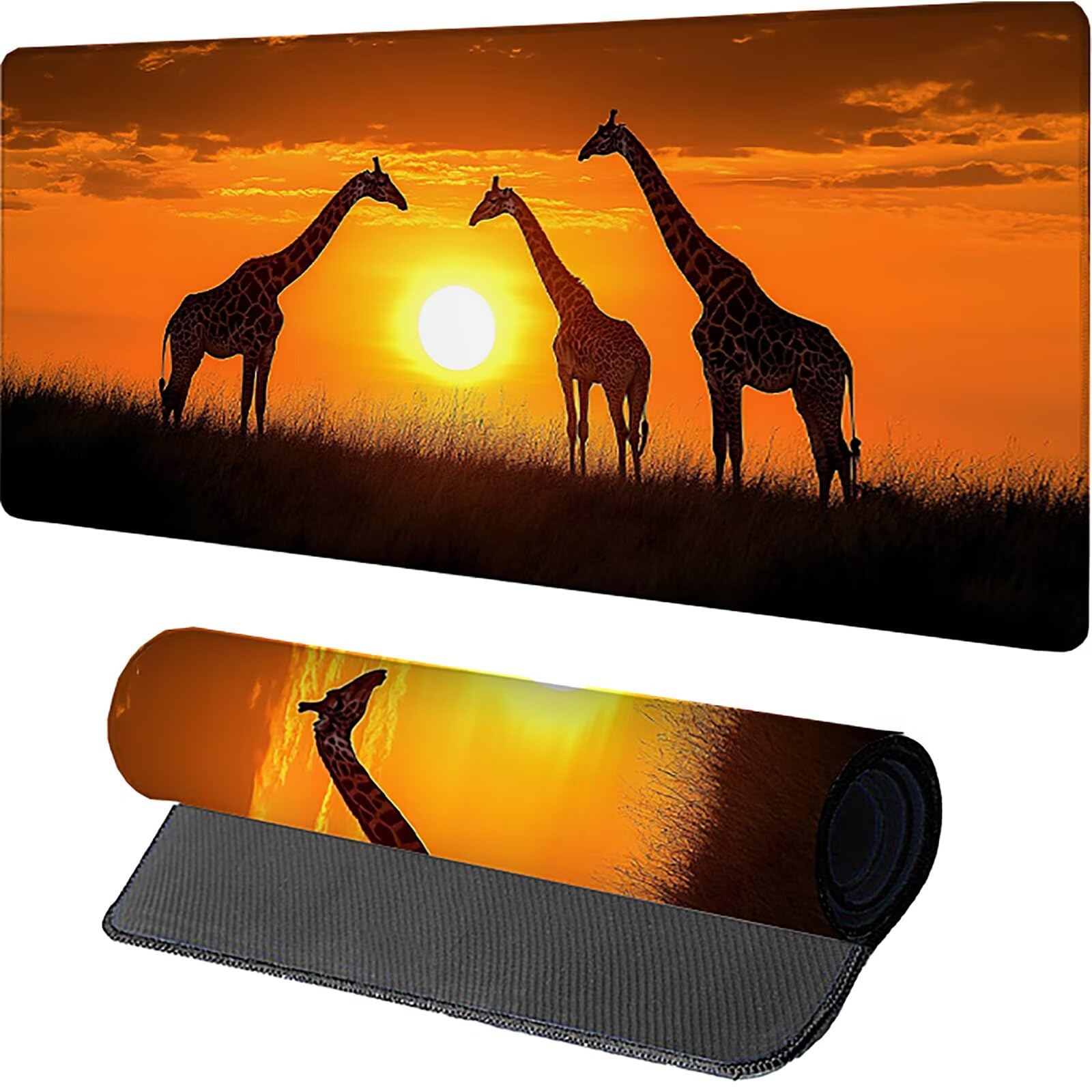 X-4483 podkładka pod mysz do gier Sunset 1600 x 800 x 3 mm, podkładka pod mysz z przeszytą krawędzią, podkładka pod mysz z antypoślizgową gumową podstawą, akcesoria biurowe, podkładka pod klawiaturę