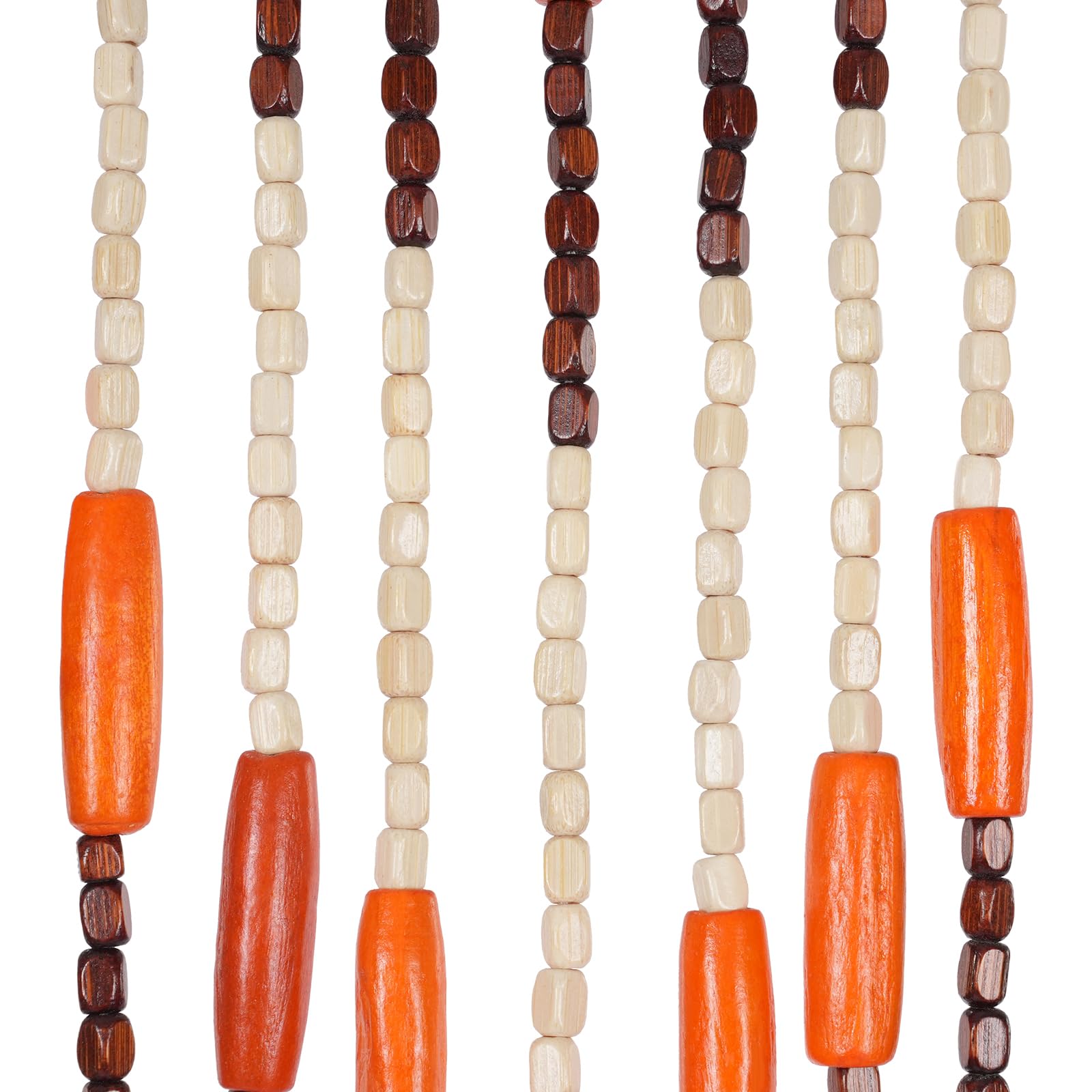 Rideau de perles en bois de bambou 90 x 190 cm, 52 brins - Rideau manuel - Café rétro - Rideau d'ouverture de porte en bambou et bois - Pour portes d'entrée, portes de chambre à coucher et de