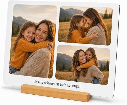 DPDP Personalised Metal Photo Print - Aluminum Photo Frame with HD Print - Anniversary or Valentine's Day Gift for Him and Her - Personalized Photo on Metal - 3 Photos Horizontal