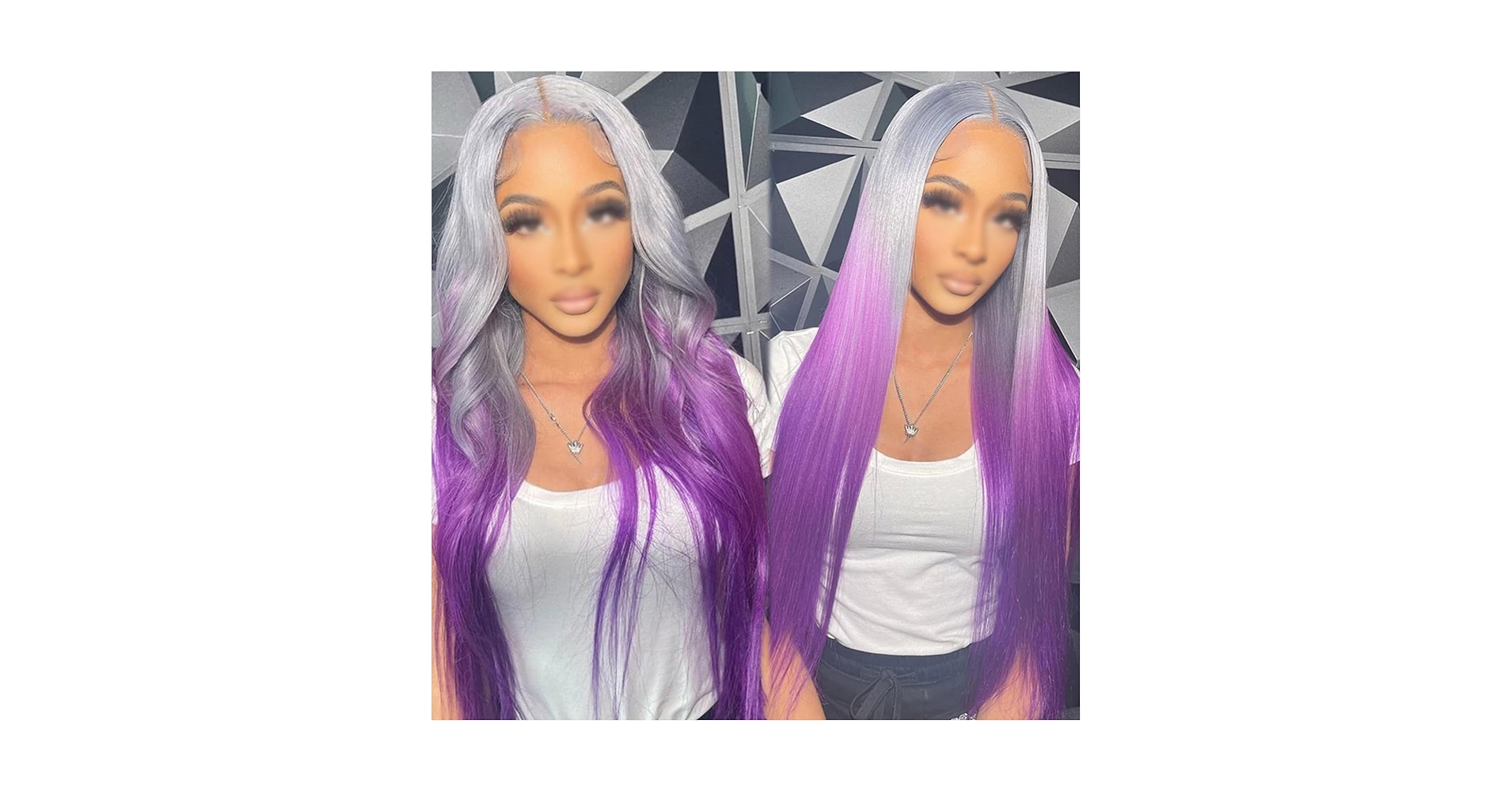 Amazon.com : ZBYXPP Grey Purple Body Wave Wig, 4 * 4/13 * 4