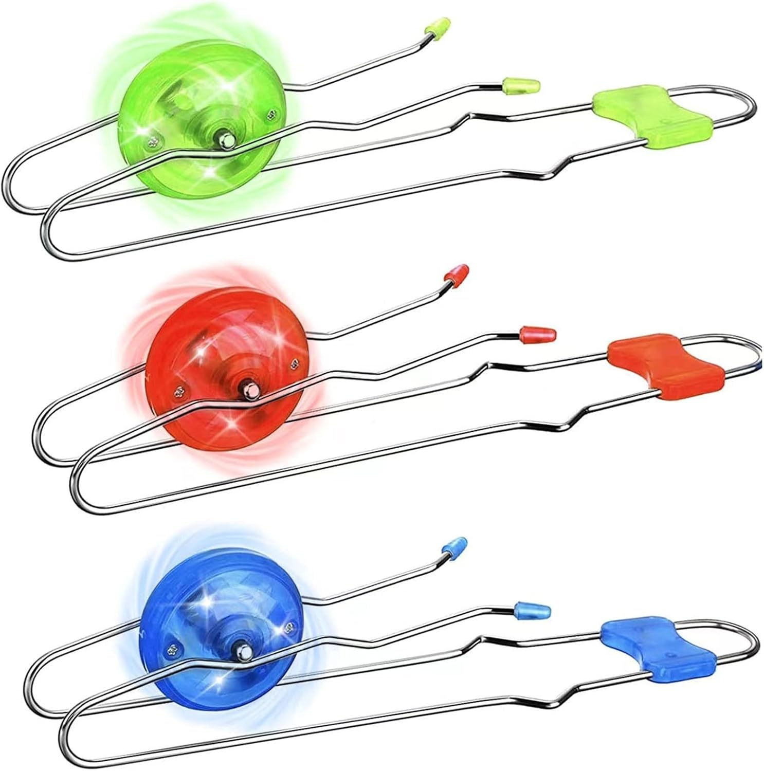 Retro Kids Light Up Gyro Wheel Set - Includes 3 8.5-Inch Track Twisters, Spinning and Light Combo, to Capture Kid's Attention, Ideal for Easter, Birthdays, Christmas, and More