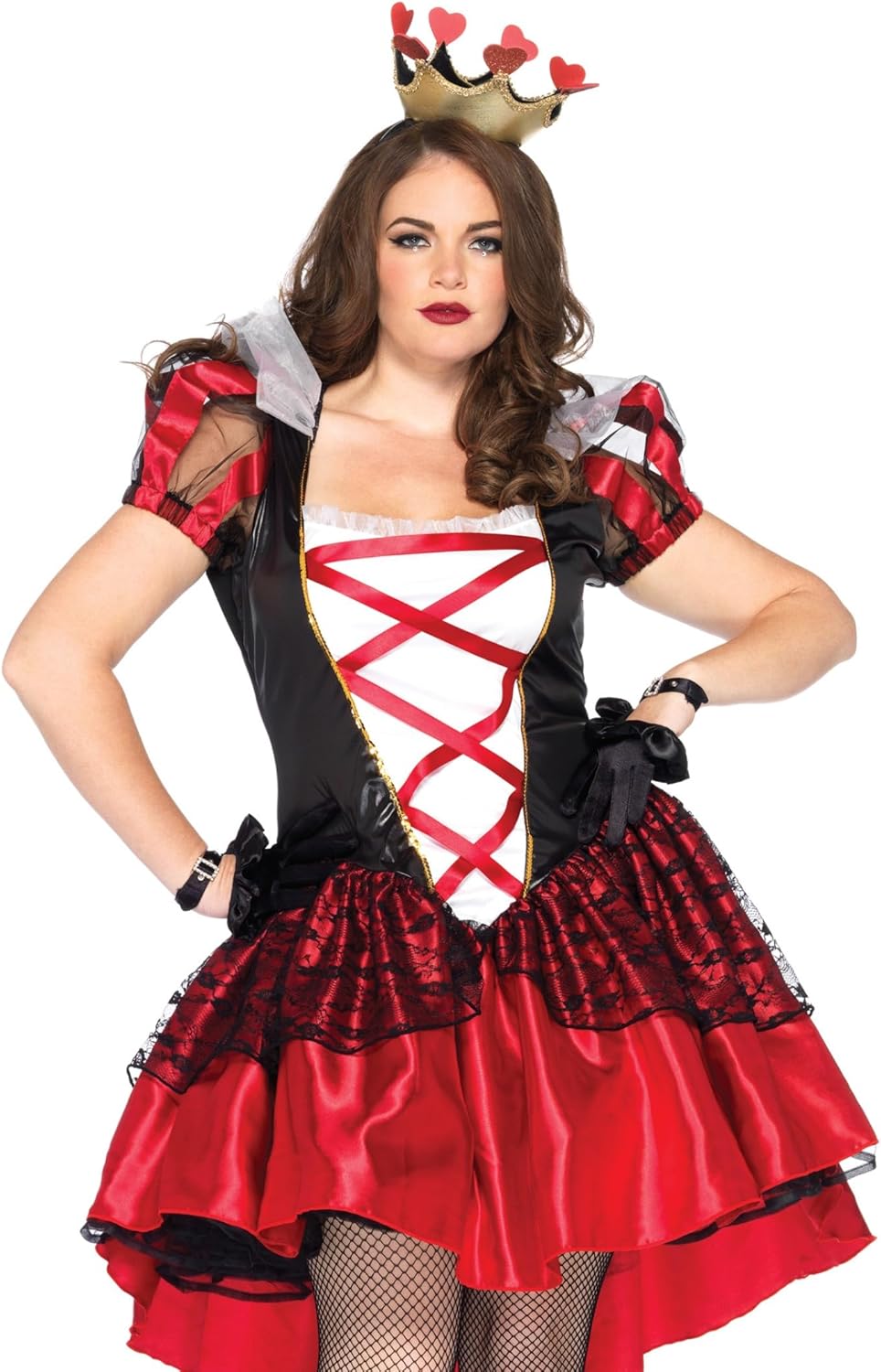 Leg Avenue Women's Plus-Size 2 Piece Royal Red Queen Costume 3X / 4X Black/Red