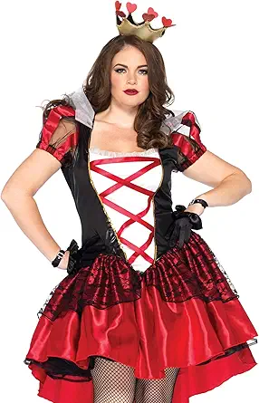 Leg Avenue Women's Plus-Size 2 Piece Royal Red Queen Costume