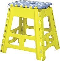 Vista 8 de AZUMAYA BLC-312OR Taburete de racimo, taburete plegable, grande, naranja