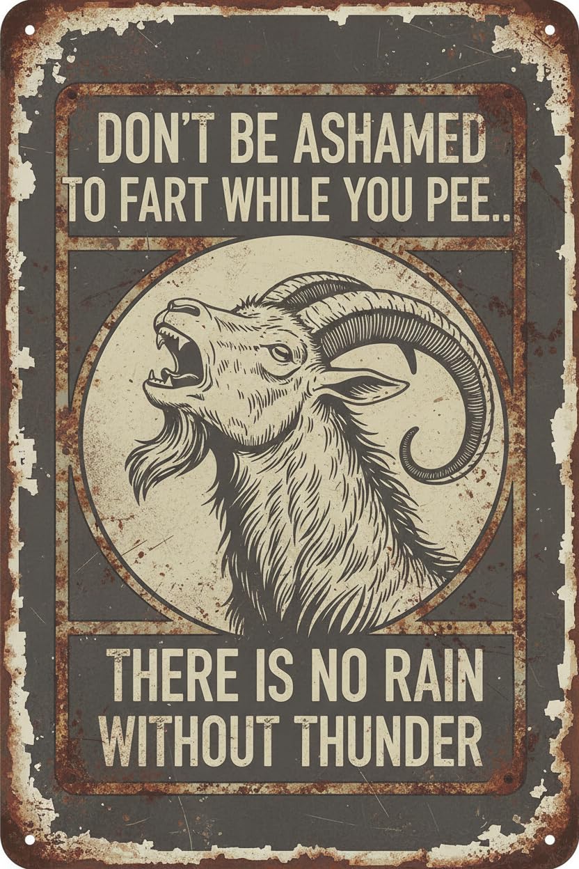Plaque Metal Sign Funny Goat Don't Be Ashamed While You Tin Sign Goat Vintage Art Wall Decor Sign for Home Bar Pub Cafe Farm Room 8"x12"