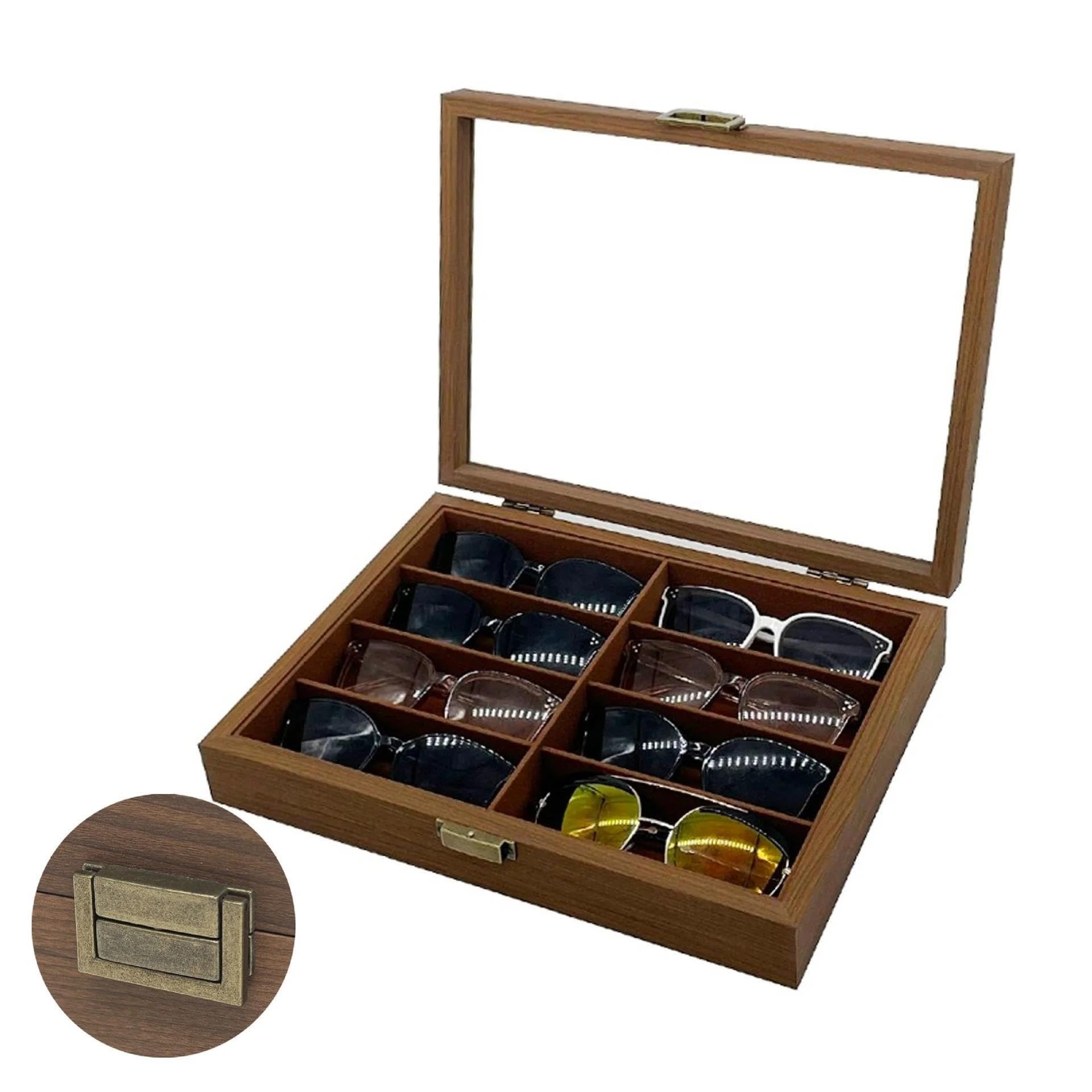 Sonnenbrillen Organizer mit Deckel 8-Positionen-Sonnenbrillenkollektion