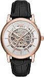 Emporio Armani Men's AR1807 Dress Black Leather Watch, White & Black Leather, 46 mm, Quartz Watch,Chronograph,Quartz Movement