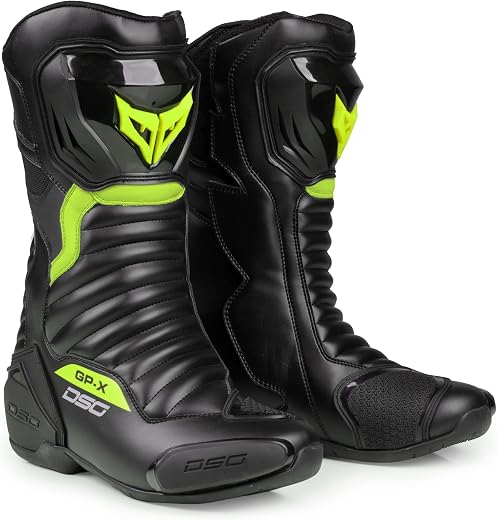 DSG Gp-x Riding Boot-Black Yellow Fluo-(Size-9)