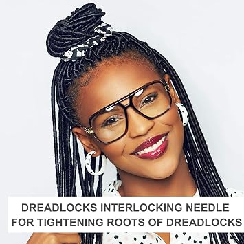 Crochet Hooks for Dreadlocks, 3Pcs Interlocking Tools for Locs, Sisterlock and Dreadlocks Starter Tightening Accessories for Dreads. Easy Locking Needle Hair loc Maintenance Tool Kit