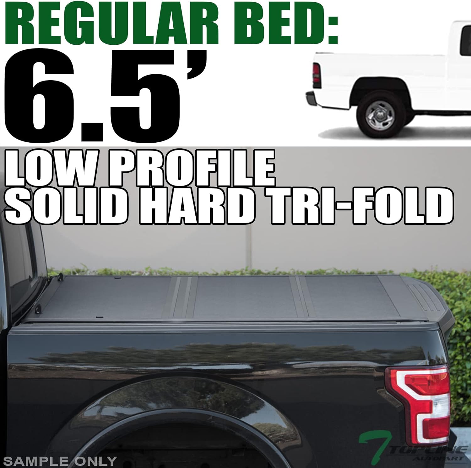 Low Profile Hard Tri Fold Aluminum Truck Bed Tonneau Cover Compatible with 94-01 Dodge Ram 1500/94-02 2500 3500 6.5 Ft (78") Short Bed