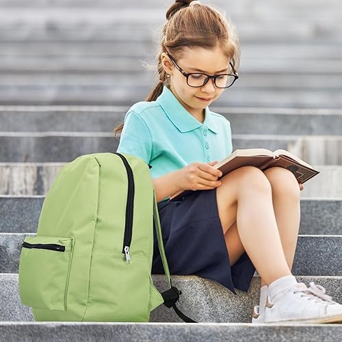 Miniatura 5 de Amylove Paquete de 12 mochilas a granel de 17 pulgadas, ligera, bolsa de viaje al aire libre, bolsas clásicas a granel para primaria media alta,