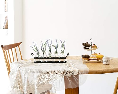 Miniatura 8 de Mkono Estaciones de propagación con soporte de metal, plantas de escritorio, terrario de vidrio, jarrón para plantas hidropónicas, corte de flores,