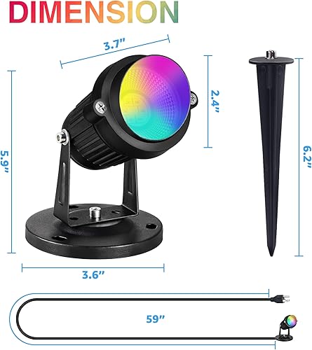 Miniatura 8 de SUNVIE RGBW - Luces de punto para interiores de 6 W con control remoto, 16 luces que cambian de color para interiores de 120 V, focos LED de