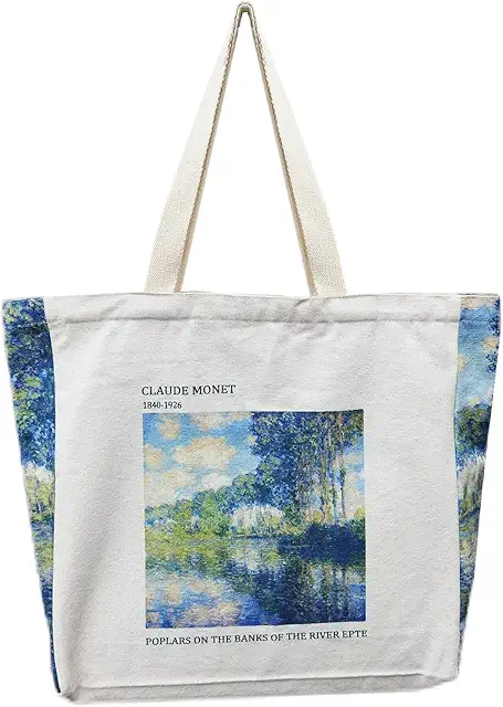 Vintage Jute Bag | Bedruckte Einkaufstasche, Umhängetasche für Damen & Uni