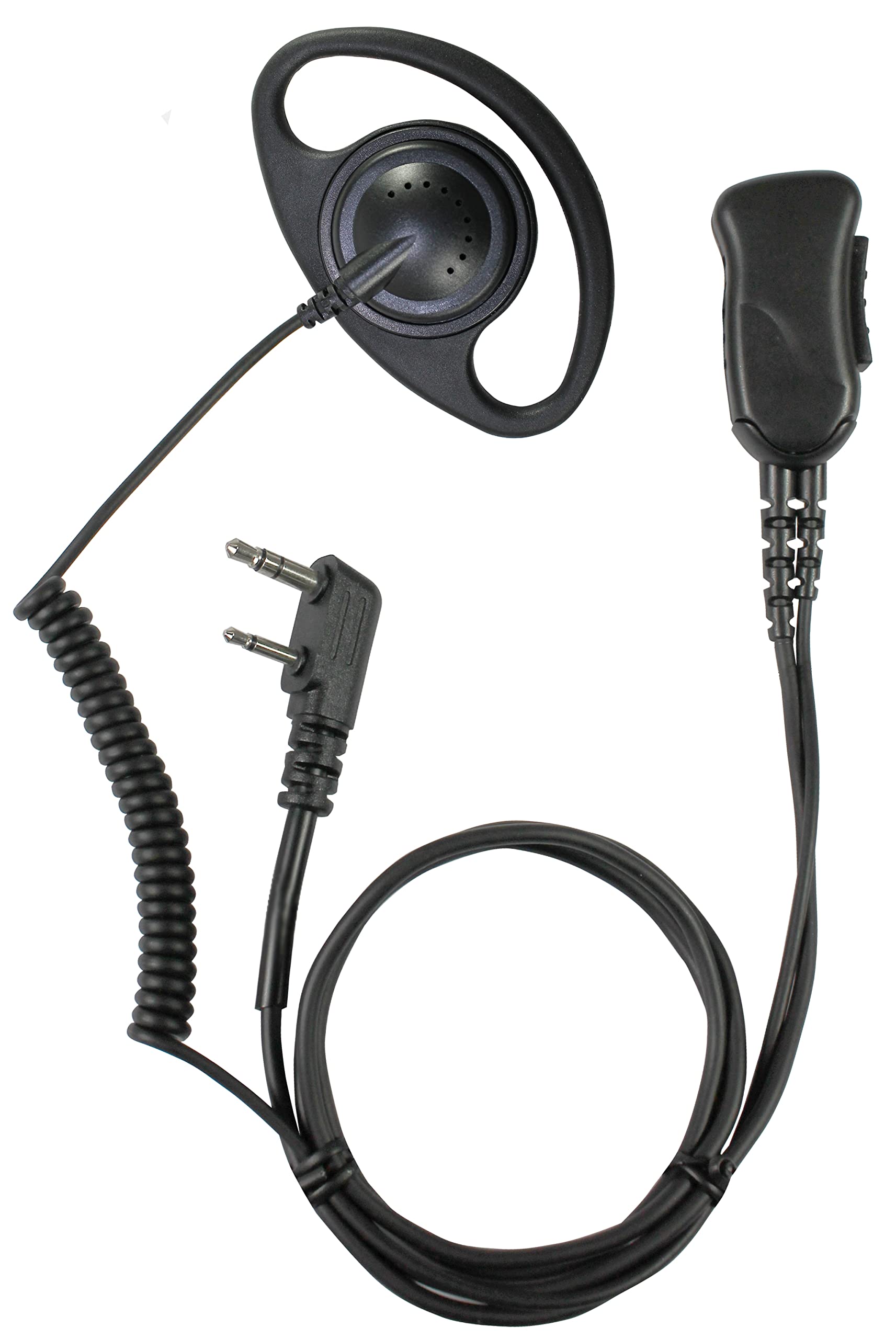 PRYMEBLU SPM-1201 Defender Series Spm-1200D - Lapel Microphone: with D-Loop Style Earphone, Black