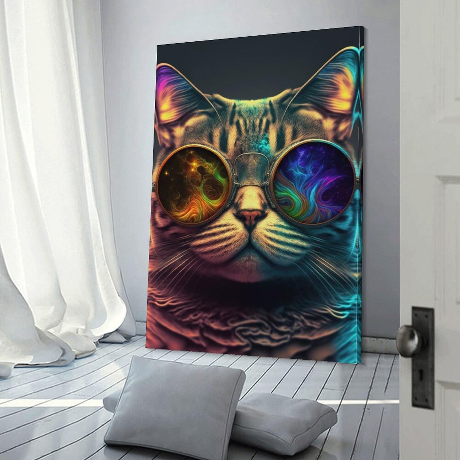 Décoration murale Chat Neon895 pour salle de bain rustique chic - 6
