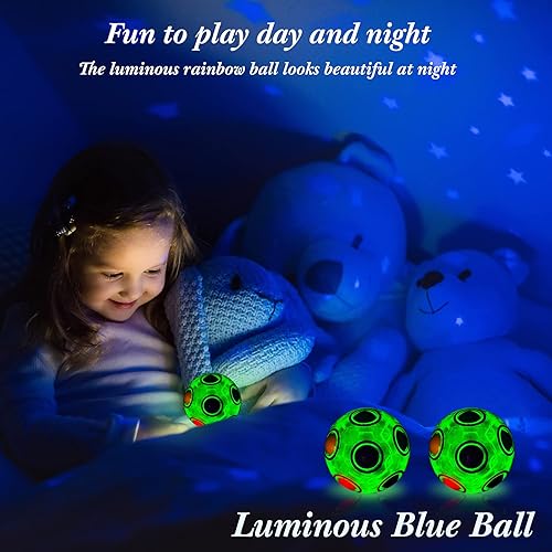 Miniatura 5 de Juego de 3 piezas de juguetes para calcetines navideños, bola de arco iris, cubo mágico en 3 colores, rompecabezas de colores para niños, niñas,