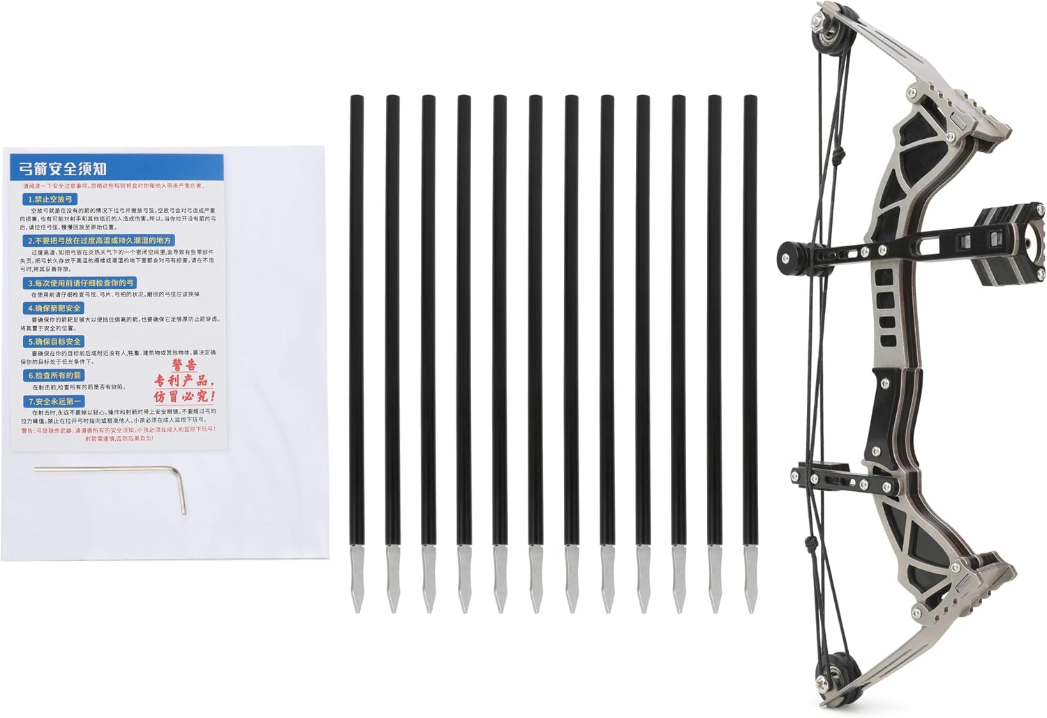 AMEYXGS Compound Bow Set Stainless Steel Material for Archery Shooting Practice with 4/12 Arrows and Target Paper