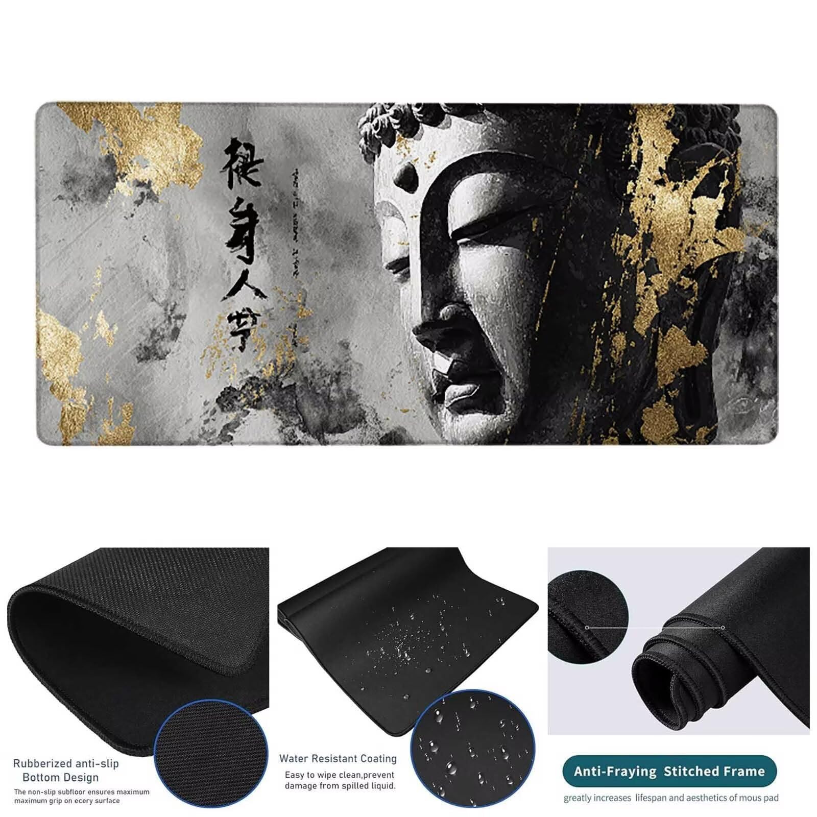 Podkładka pod mysz XXL 1200 x 600 x 3 mm, szara zmywalna podkładka pod mysz, Zen Mouse Pad akcesoria do gier, z antypoślizgową gumową podstawą na biurko do komputera, pracy, domu, prezent dla mężczyzn