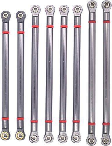 ShareGoo - 8 piezas de aleación de aluminio de 12.323 in distancia entre ejes de varilla, varillas, compatible con Axial SCX10 90022 90027 90028 110