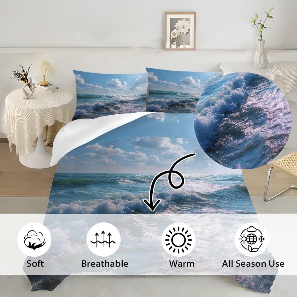 Zestaw pościeli 200 x 200 cm, krajobraz 3-częściowy, z 2 poszewkami na poduszki