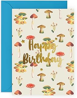 CENTRAL 23 Happy Birthday Card for Men - Mushrooms - Birthday Gifts for Women - Blank Cards and Envelopes - Comes With Fun Sticker