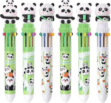 Heliar Multicolor Ballpoint Pen 0.7 mm, 10-in-1 Colored Pens Fine Point Retractable Animal Ballpoint Pens for Office School Supplies Adults Student Gifts, 6 Pack