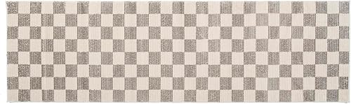 Miniatura 5 de Alfombra Reviviente Gambit de 3'x9' a cuadros, alfombra de pasillo lavable a máquina para entrada - 100% reciclada, certificada Oeko-TEX, pelo