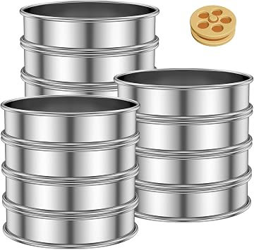 12PCS Crumpet Rings, Nonstick English Muffin Rings 4 Inch, Stainless Steel Double Rolled Tart Rings Round Metal Cooking Pastry Ring Molds for Kitchen Baking Muffin 4 inch-12PCS