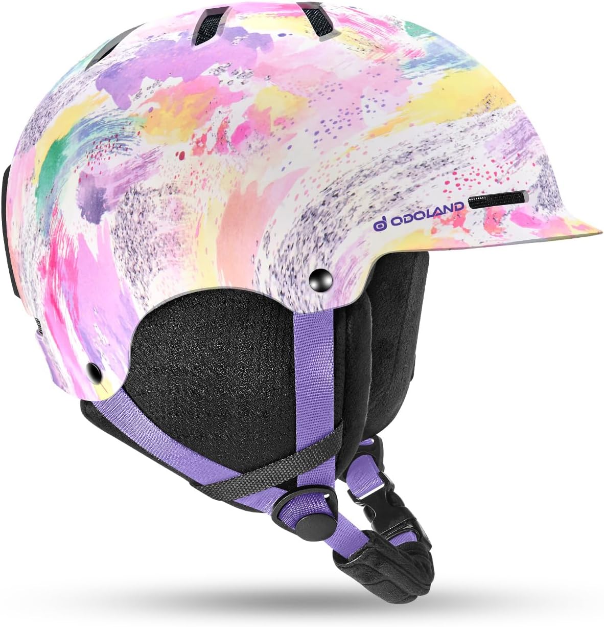 Odoland Adult Ski Helmet for Men & Women - Snowboard Helmet with Adjustable Dial Fit System, ASTM Safety Certified, Goggles Compatible for Skiing, Snowboarding