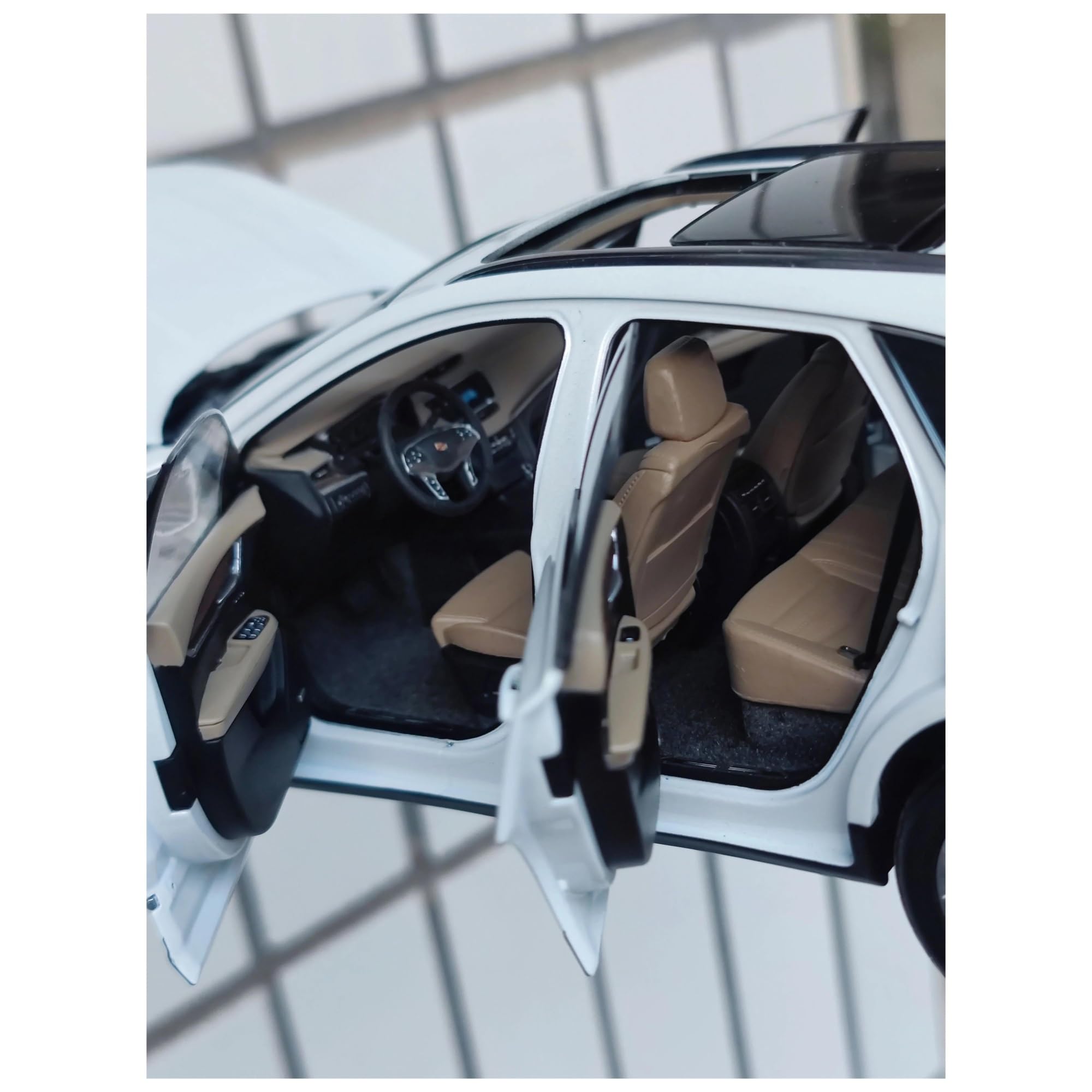 Metallo Scala Replica 1 18 Per Cadill Xt5 2016 Modello Di Auto Statica In Lega Bianca Pressofusa Hobby Veicoli Giochi Set
