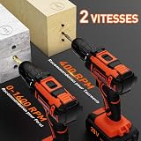 Trapano Avvitatore a Batteria 20V, 2 Batterie 2.0Ah, Max 42Nm, 25+1 Impostazione Coppia, LED Luce, 2 Velocità, 24 Accessori, 10mm Mandrino Autoserrante, per Riparazione, Fai da te - 4