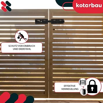 KOTARBAU® Double Gate Latch Left Right Building Fitting, Garden Double Gate Throw, Bolt Latch, Gate Lock, Gate Lock
